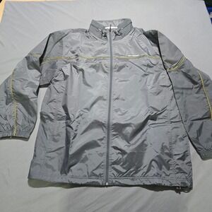 Reebok Windbreaker Jacket Mens XL Grey Full Zip Mesh Lined Vintage  90's y2k